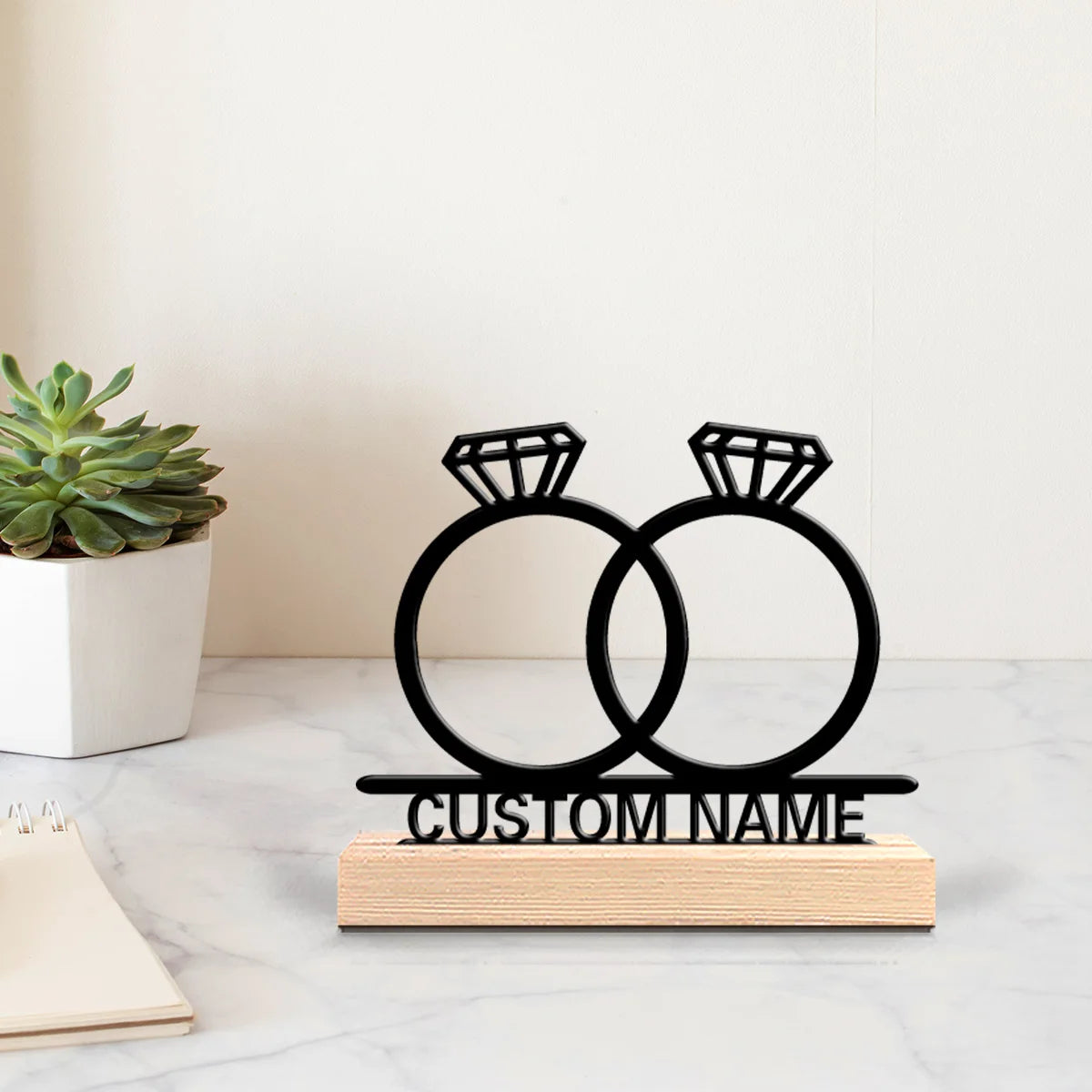 Eheringe Metallfigur 2D