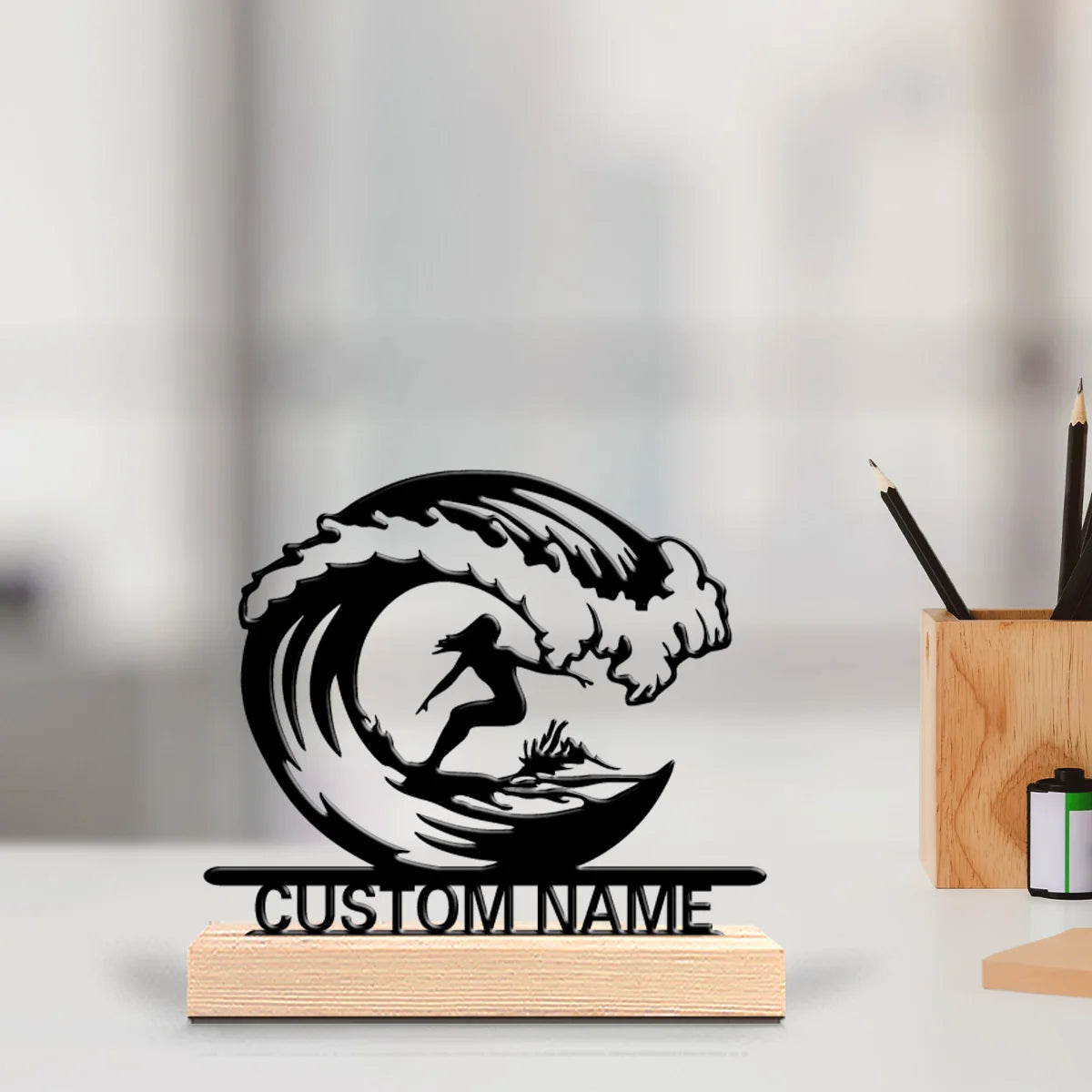 Surfer Metallfigur 2D