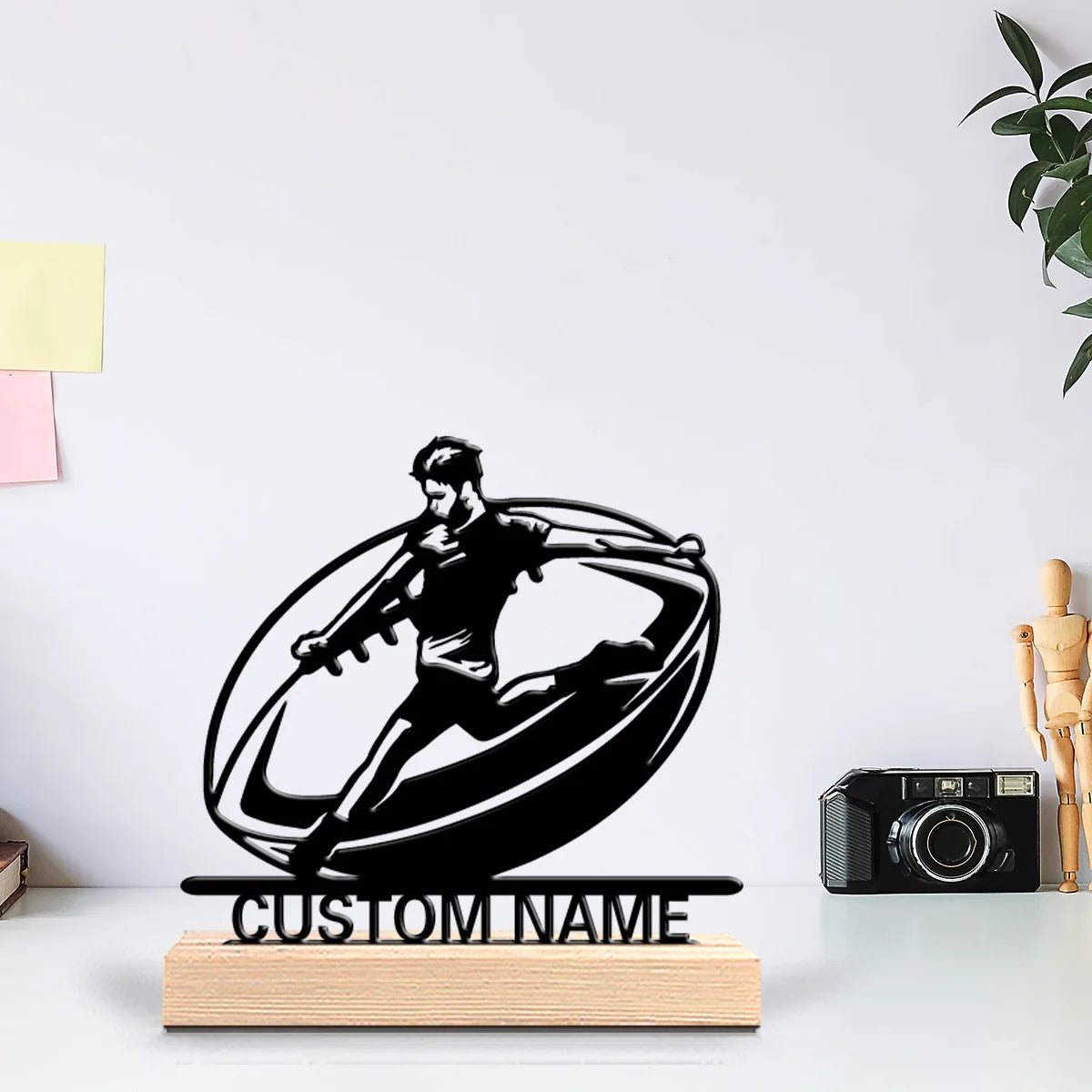 Rugbyspieler Metallfigur 2D