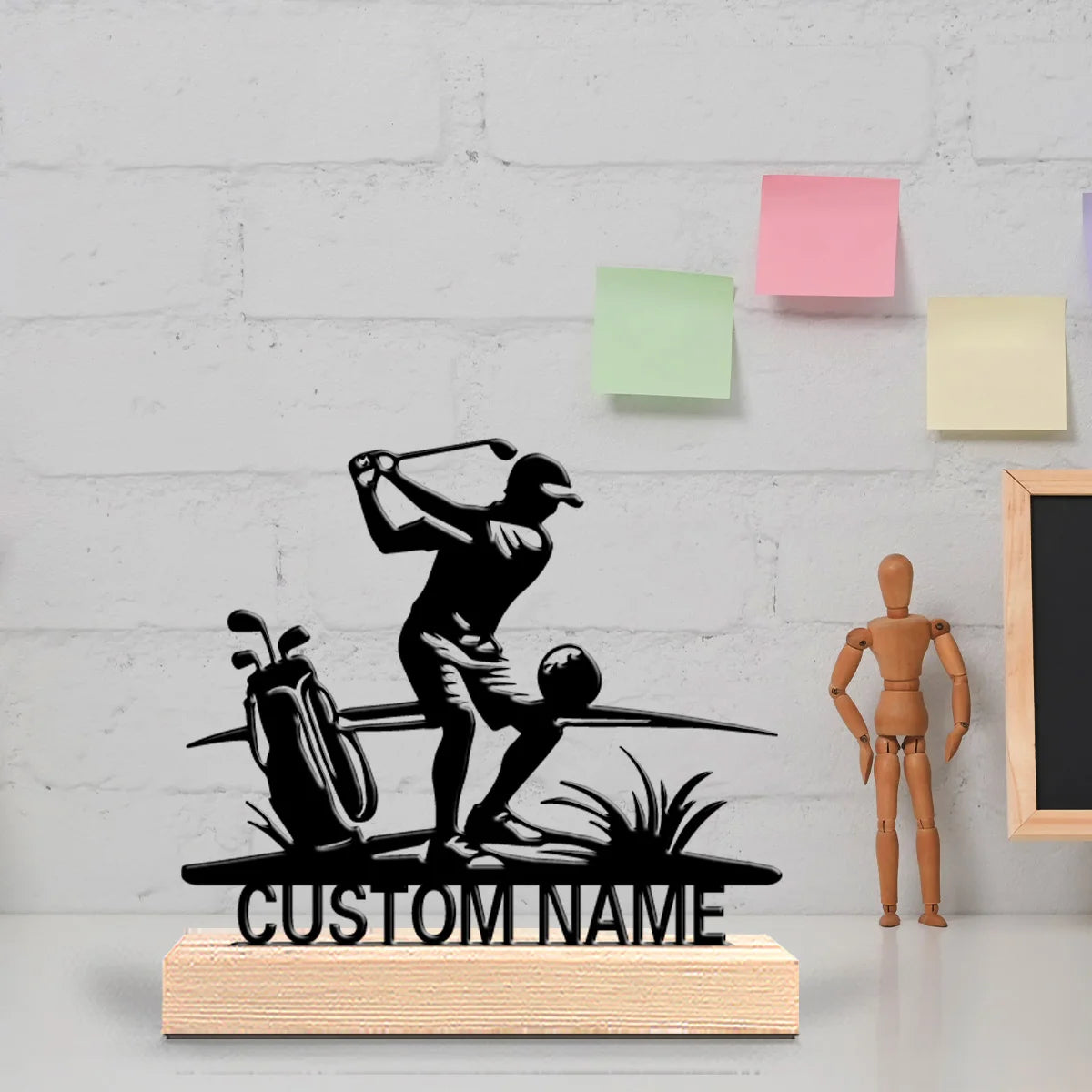 Golfspieler Metallfigur 2D