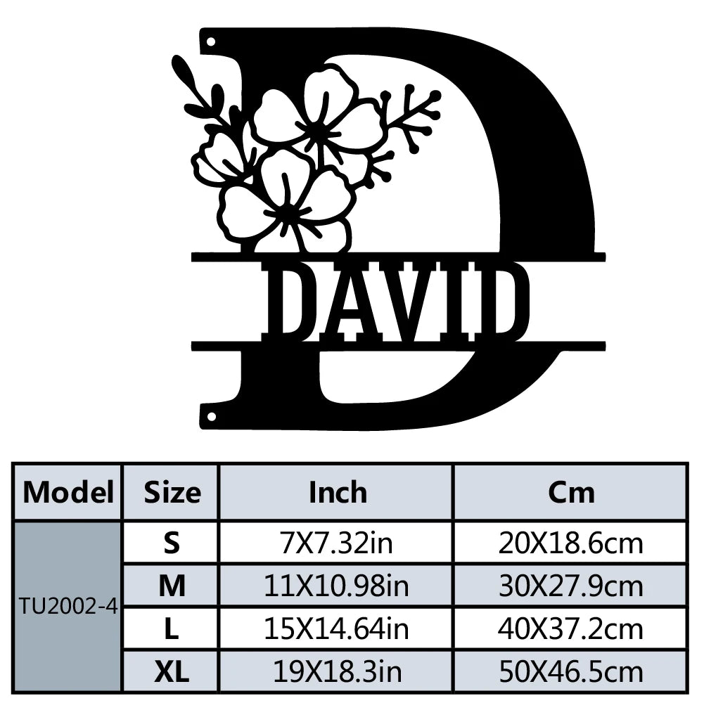 Buchstaben Wanddeko Metall 2D – Mit Wunschname