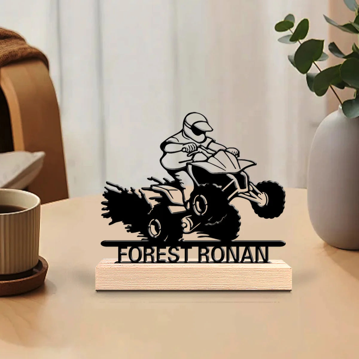 Quadfahrer Metallfigur 2D