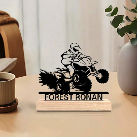 Quadfahrer Metallfigur 2D