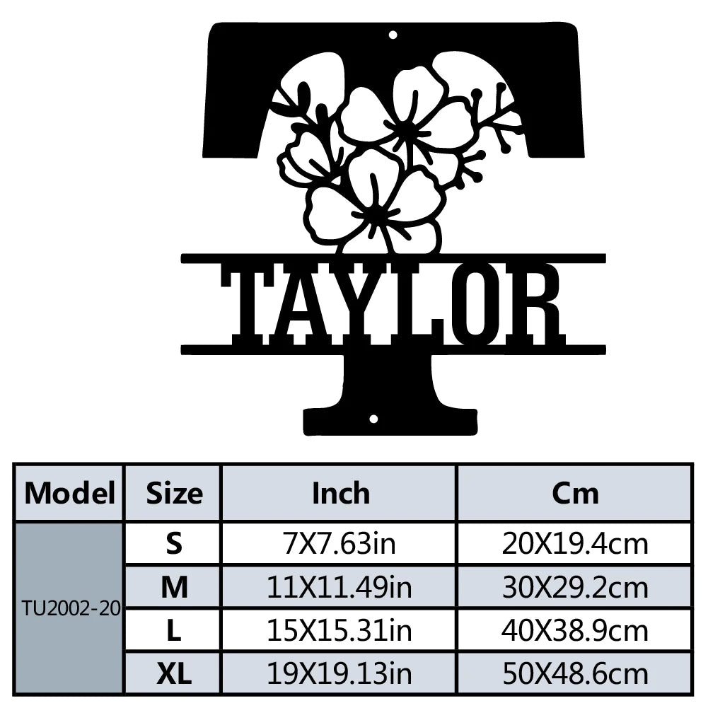 Buchstaben Wanddeko Metall 2D – Mit Wunschname