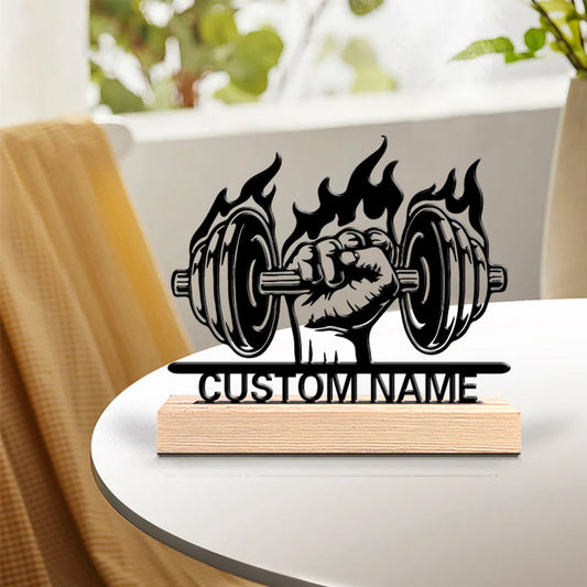 Hantel Metallfigur 2D