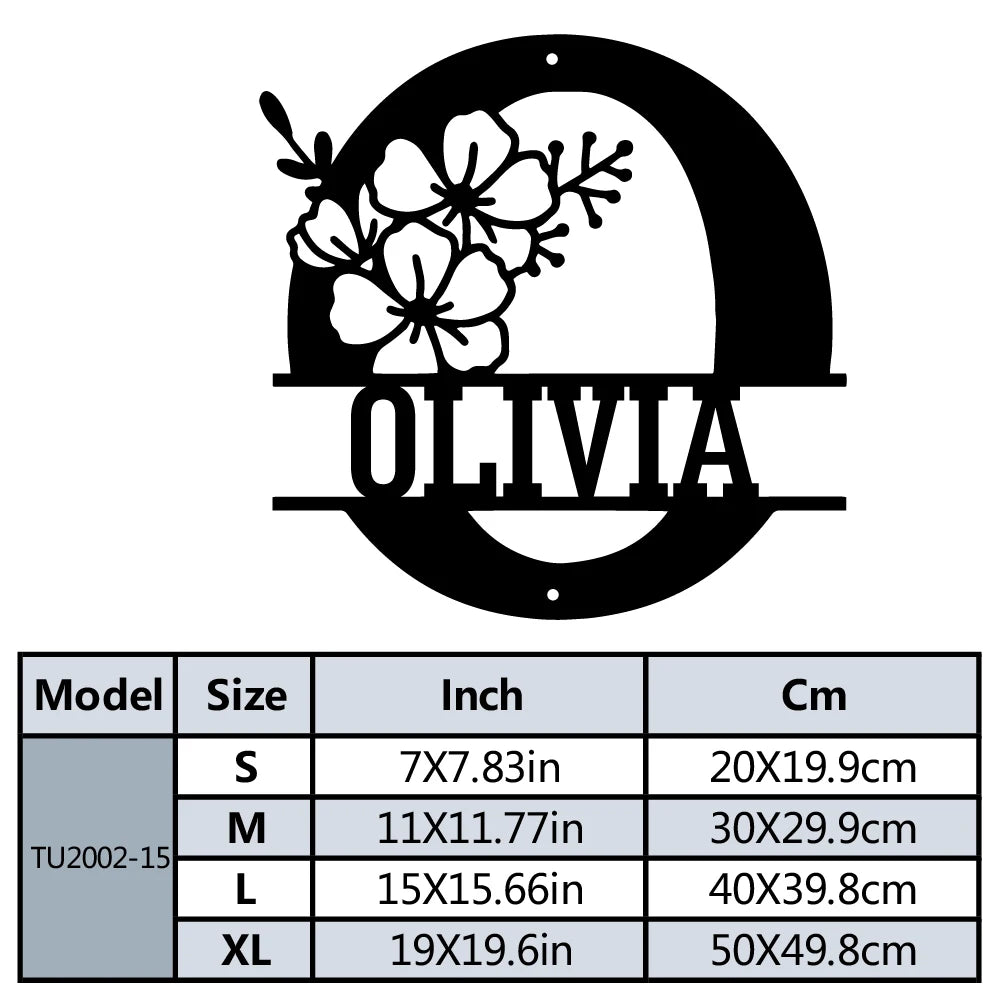Buchstaben Wanddeko Metall 2D – Mit Wunschname