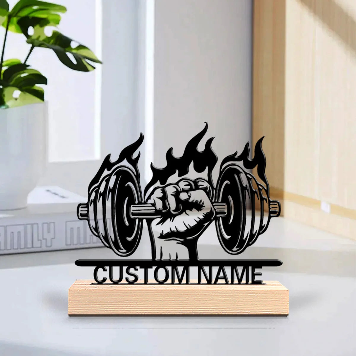 Hantel Metallfigur 2D