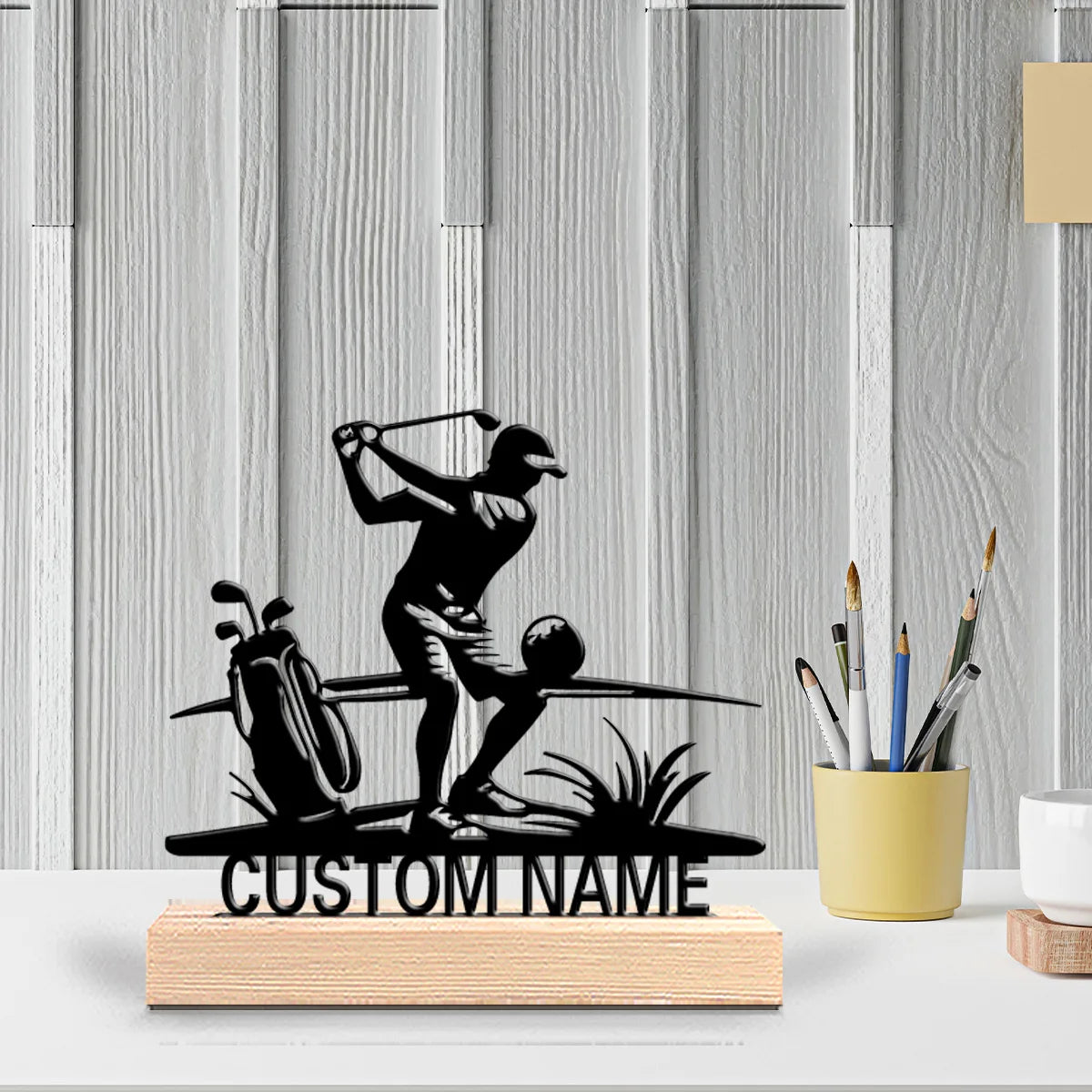 Golfspieler Metallfigur 2D