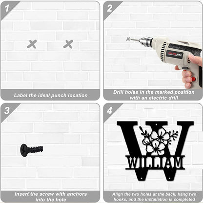 Buchstaben Wanddeko Metall 2D – Mit Wunschname