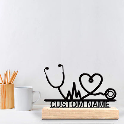 Stethoskop Metallfigur 2D