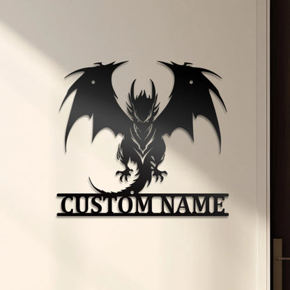 Drache Wanddeko Metall 2D