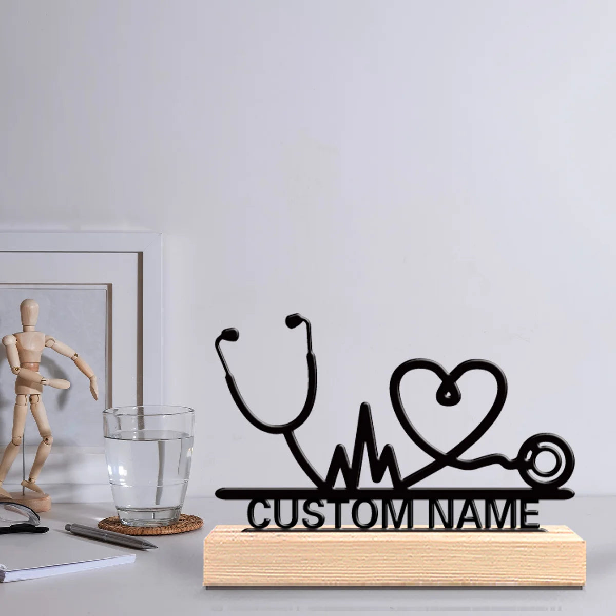 Stethoskop Metallfigur 2D