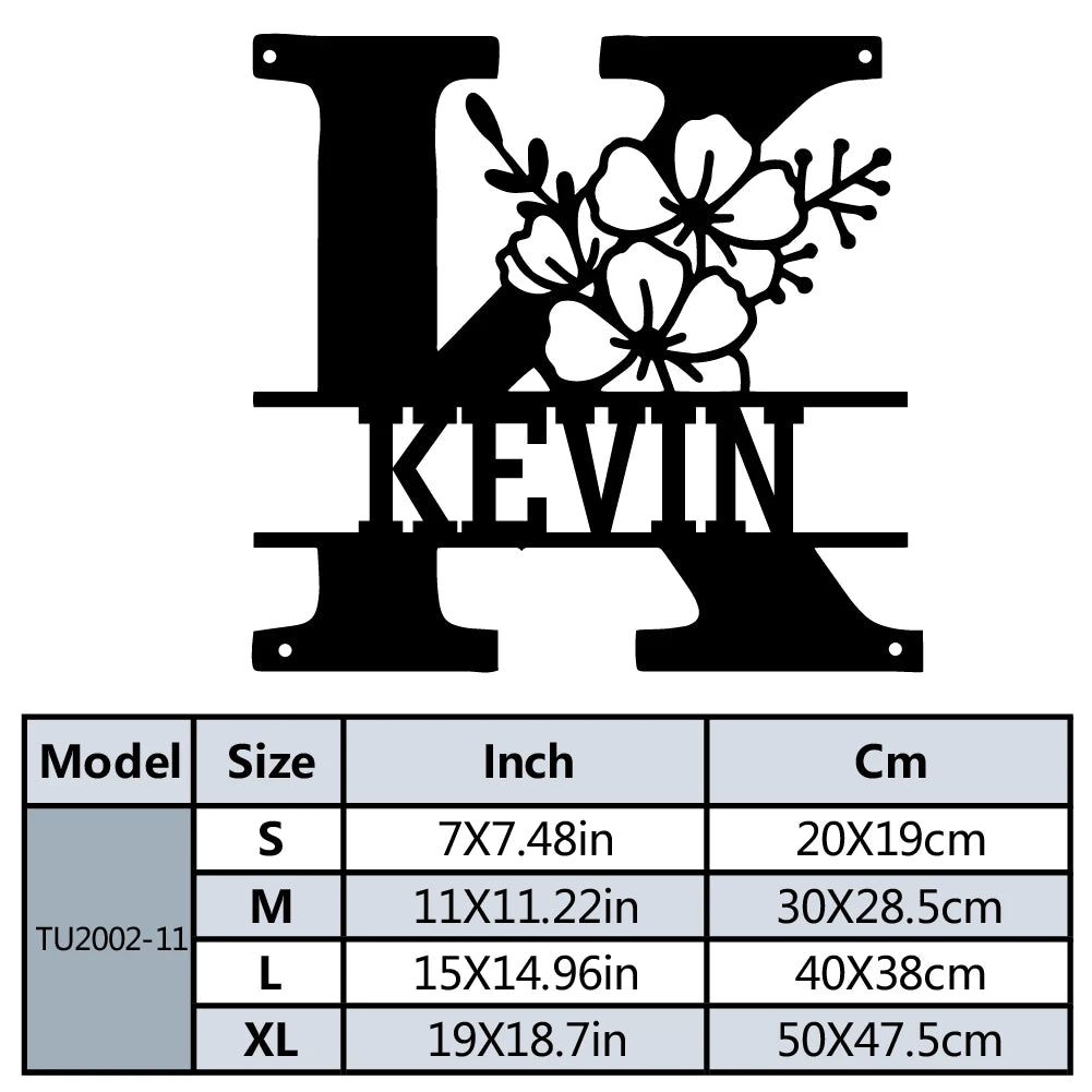 Buchstaben Wanddeko Metall 2D – Mit Wunschname