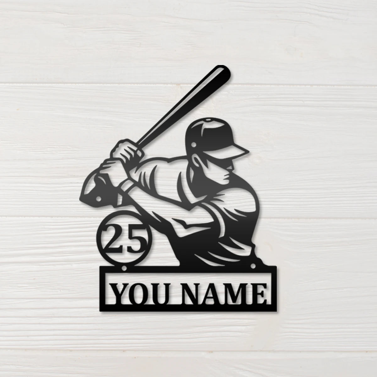 Baseball Wanddeko Metall 2D