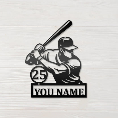 Baseball Wanddeko Metall 2D