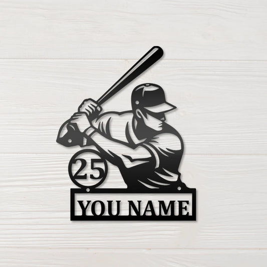 Baseball Wanddeko Metall 2D