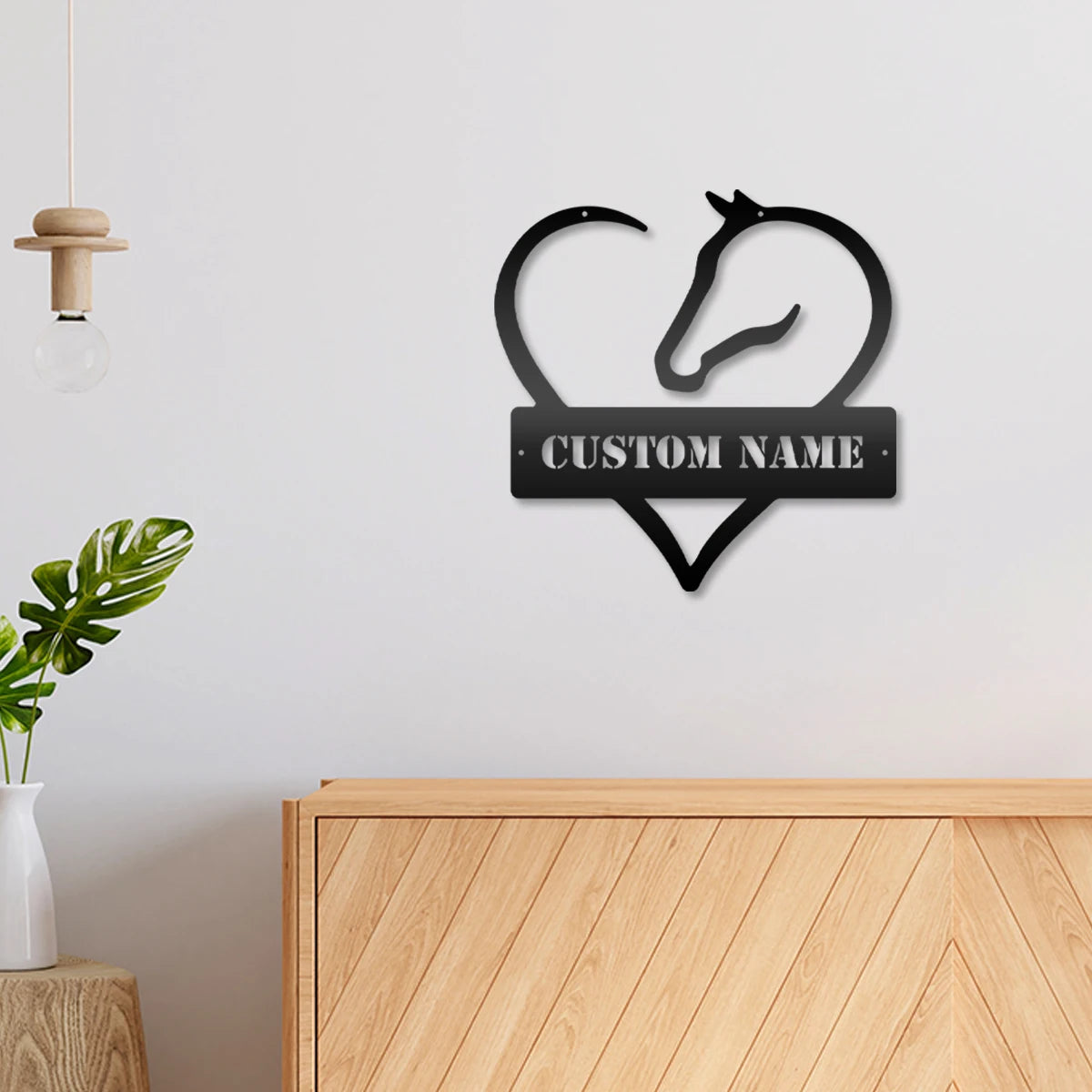 Love Horse Wanddeko Metall 2D