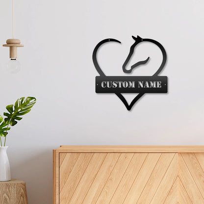 Love Horse Wanddeko Metall 2D