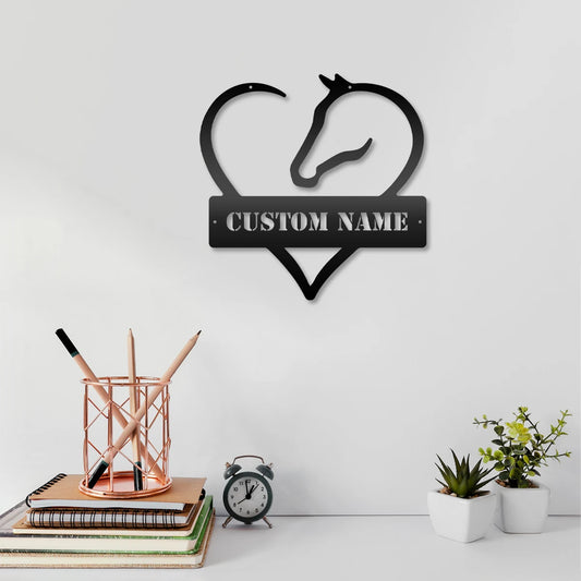 Love Horse Wanddeko Metall 2D