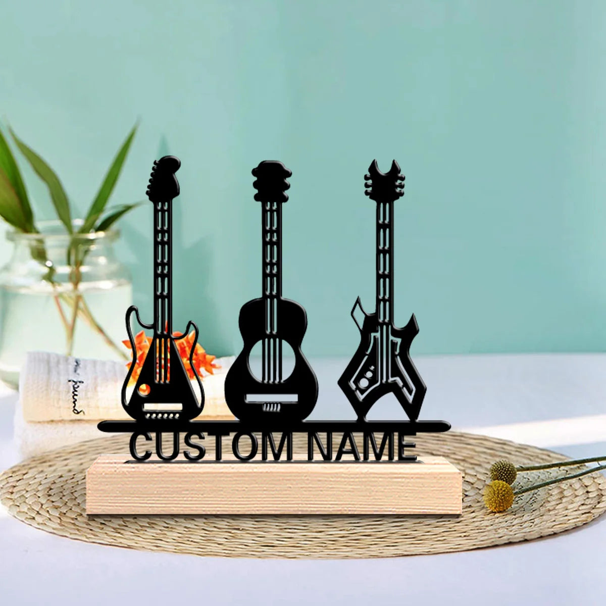 Gitarre Metallfigur 2D