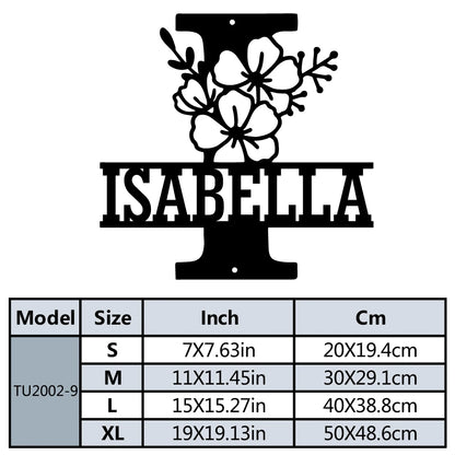 Buchstaben Wanddeko Metall 2D – Mit Wunschname