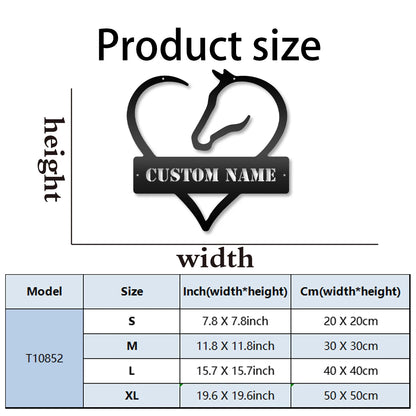 Love Horse Wanddeko Metall 2D