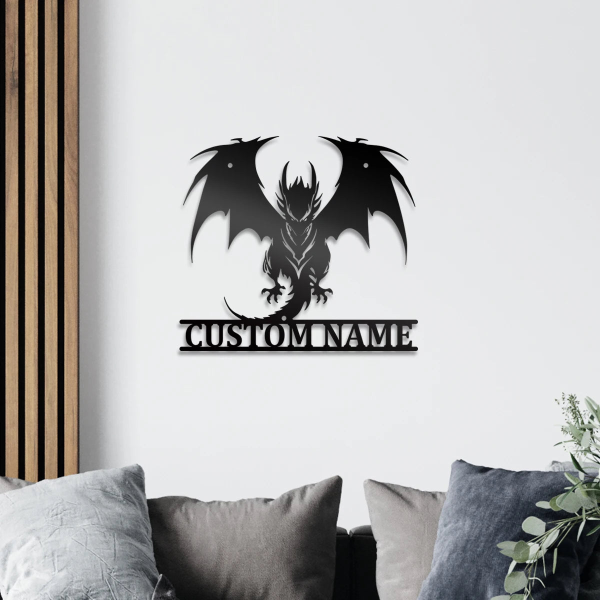 Drache Wanddeko Metall 2D