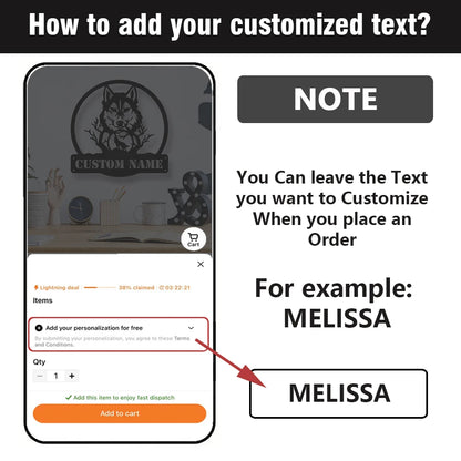 Buchstaben Wanddeko Metall 2D – Mit Wunschname