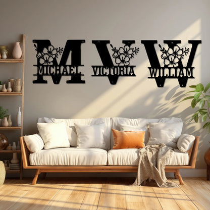 Buchstaben Wanddeko Metall 2D – Mit Wunschname