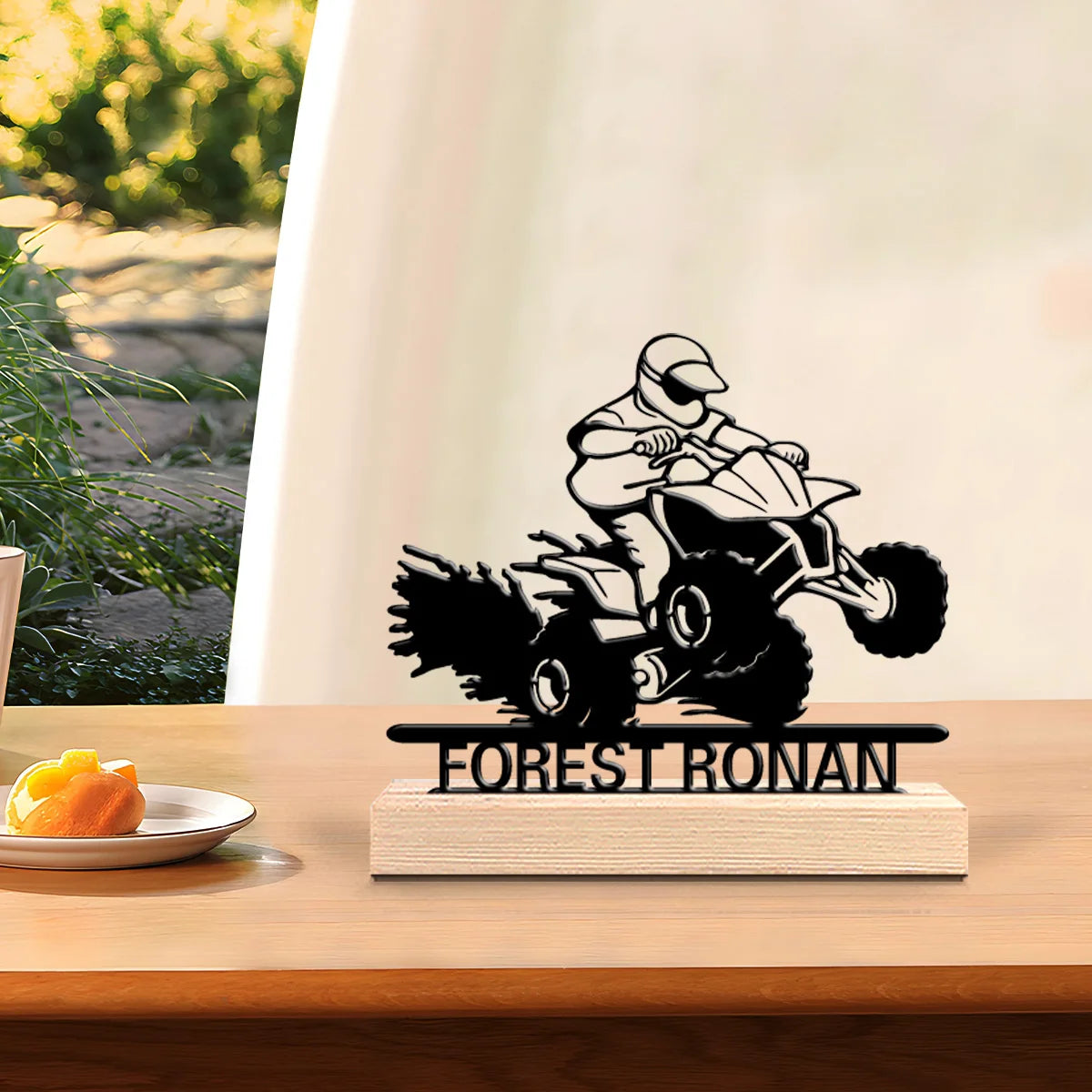 Quadfahrer Metallfigur 2D