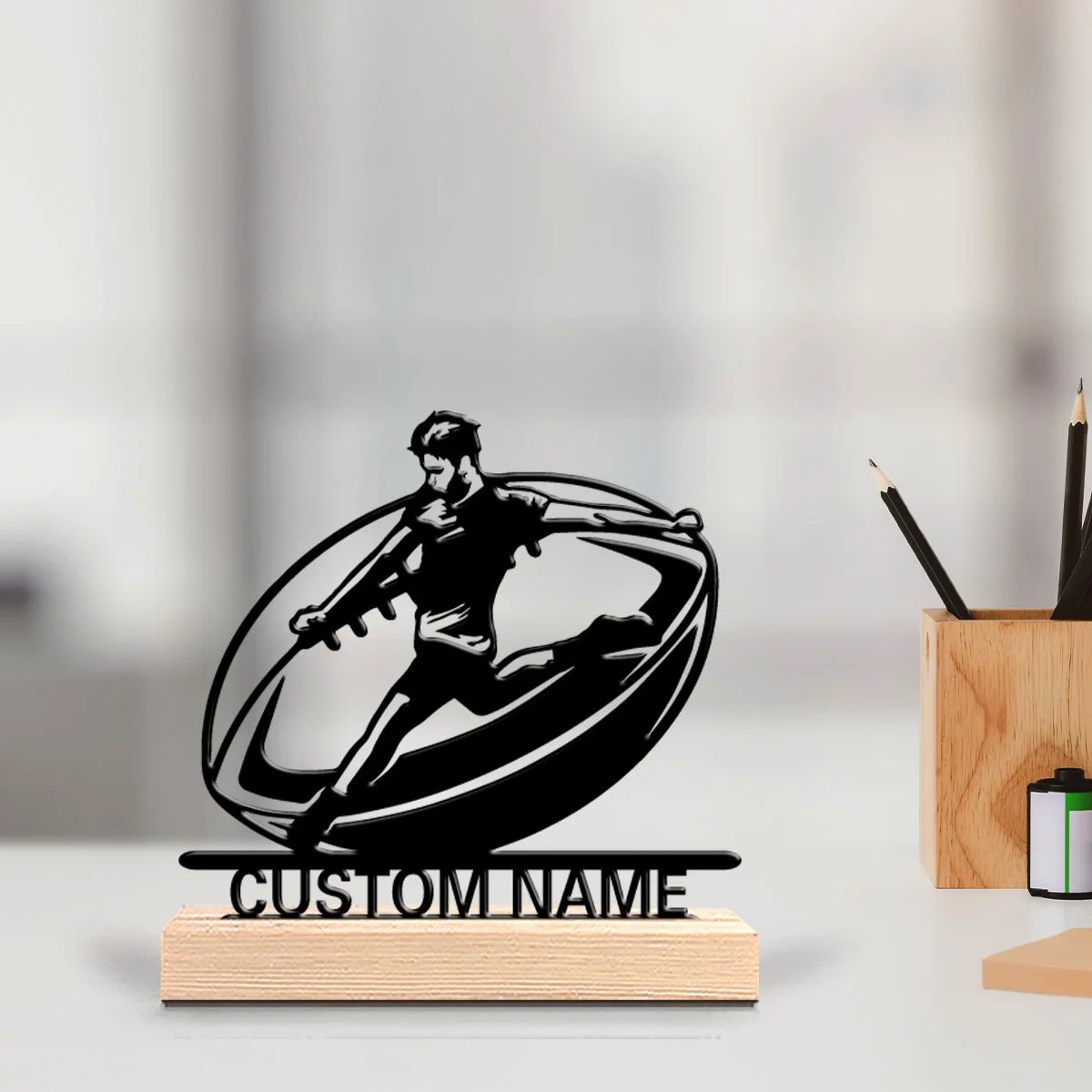 Rugbyspieler Metallfigur 2D