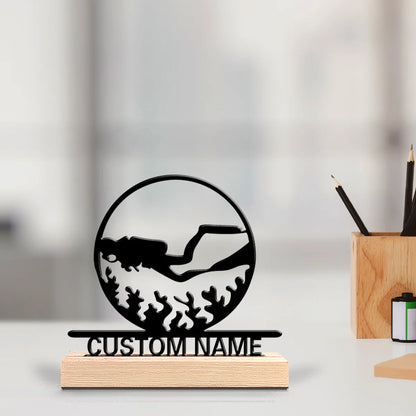 Taucher Metallfigur 2D