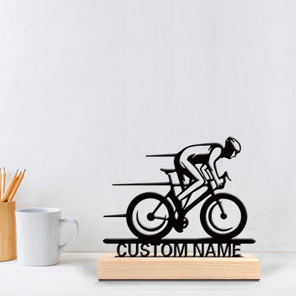 Sportlicher Radfahrer Metallfigur 2D