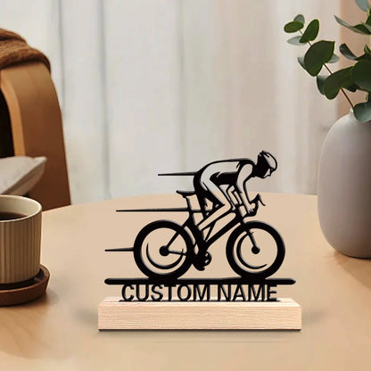 Sportlicher Radfahrer Metallfigur 2D