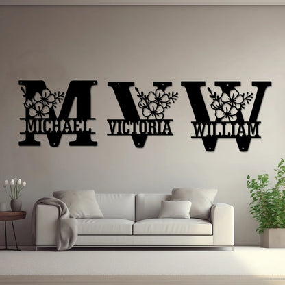 Buchstaben Wanddeko Metall 2D – Mit Wunschname