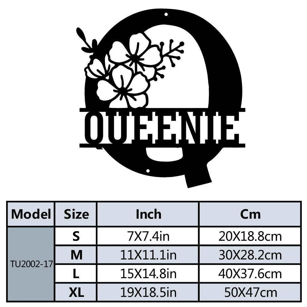 Buchstaben Wanddeko Metall 2D – Mit Wunschname
