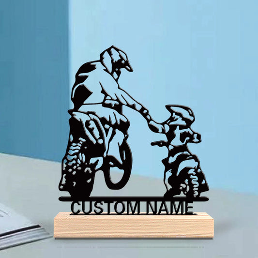 Motorrad mit Kind Metallfigur 2D